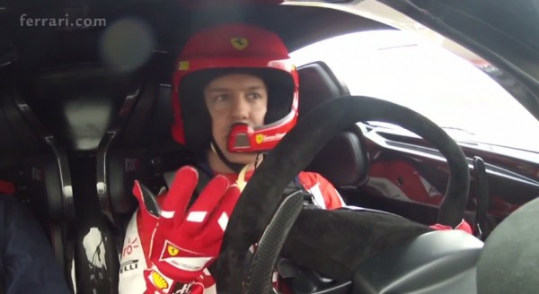 vettel fxx k 600x328 at Vettel Answers the Fans While Driving the FXX K