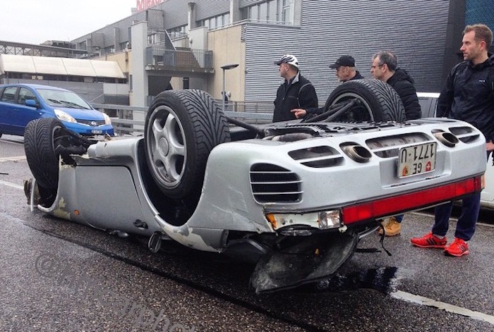 Porsche 959 Flips Over 1 at Super Rare Porsche 959 Flips Over in Geneva