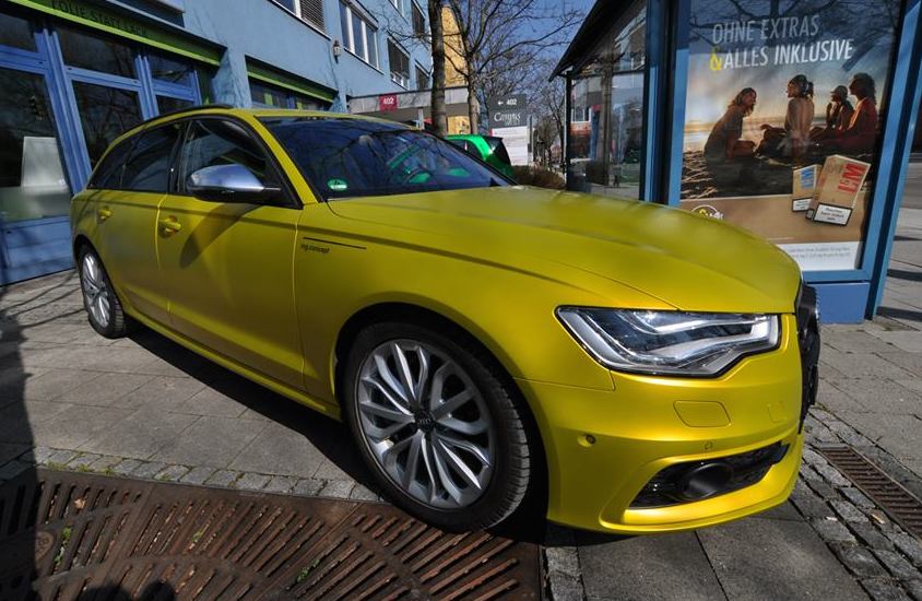 Satin Yellow Audi S6 0 at Centurion Satin Yellow Audi S6 by Print Tech