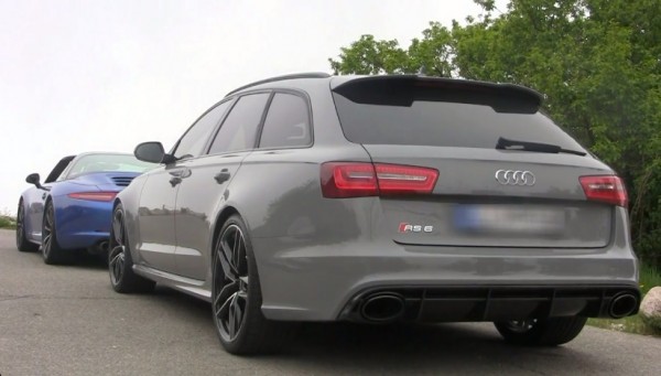 audi rs6 exhaust 600x341 at Sights and Sounds: Nardo Grey Audi RS6 with Custom Exhaust 
