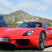 red porsche 918 4 175x175 at All Red Porsche 918 Spotted at Puerto de Sitges