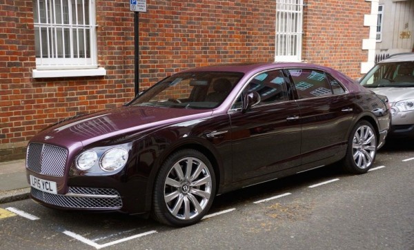 Magenta Bentley Flying Spur 0 600x363 at Two Tone Magenta Bentley Flying Spur Spotted in London