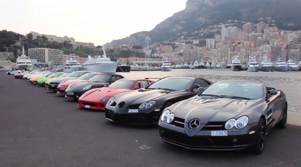 monaco supercar lineup 600x333 at Insane Supercar Lineup at Monaco Pier