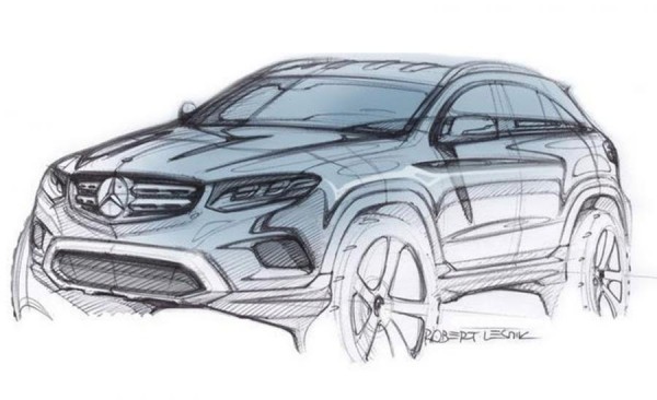Mercedes GLC sketch 600x366 at Mercedes GLC Previewed in Official Sketch
