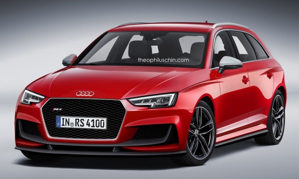2017 Audi RS4 Chin 1 600x360 at 2017 Audi RS4 Avant Imagined with New Grille and Aero Parts