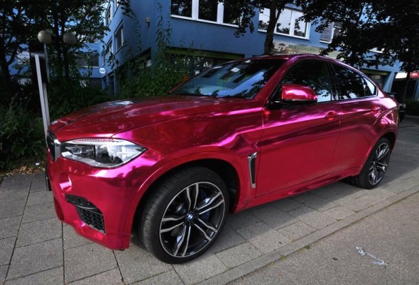Pink Chrome BMW X6M 0 600x408 at Wrapping Gone Astray: Pink Chrome BMW X6M