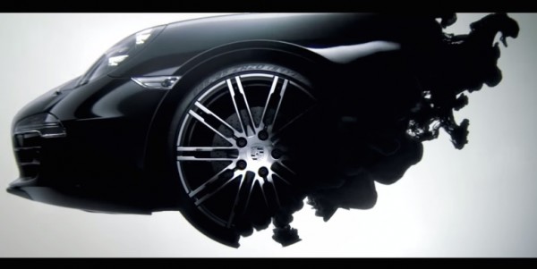 Porsche 911 Black Edition 600x301 at Drop of Ink: Porsche 911 Black Edition Gets Abstract Promo