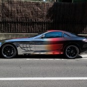 Chrome Wrapped Mercedes SLR 1 175x175 at Chrome Wrapped Mercedes SLR Spotted in France
