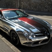 Chrome Wrapped Mercedes SLR 3 175x175 at Chrome Wrapped Mercedes SLR Spotted in France