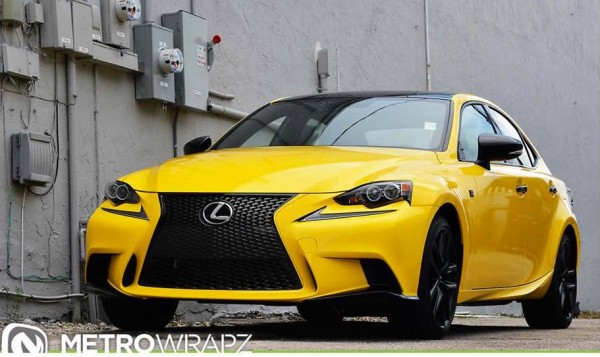 Gloss Yellow Lexus IS 00 600x357 at Gloss Yellow Lexus IS by Metro Wrapz