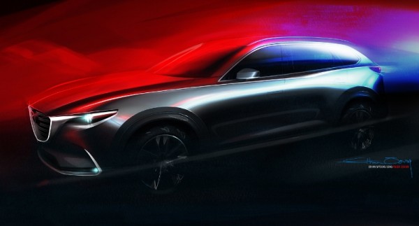CX 9 Los Angeles 600x323 at Mazda CX 9 Crossover Teased for L.A. Debut