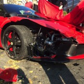 Red LaFerrari crash 1 175x175 at Red LaFerrari Gets its Face Ripped Off in Budapest