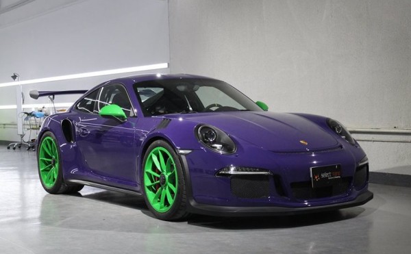 Ultraviolet 991 GT3 RS Green 0 600x371 at Loopy: Ultraviolet Porsche 991 GT3 RS with Green Wheels