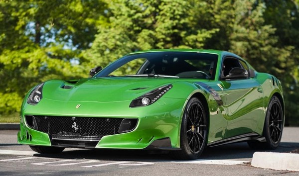 green ferrari f12tdf 1 600x354 at Ferrari F12tdf Spotted in One Off Verde Kers Lucido