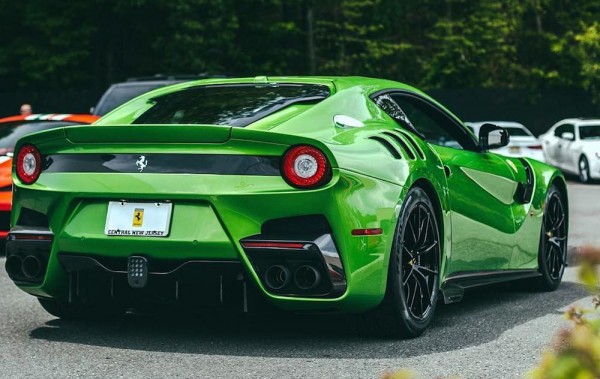 green ferrari f12tdf 2 600x379 at Ferrari F12tdf Spotted in One Off Verde Kers Lucido