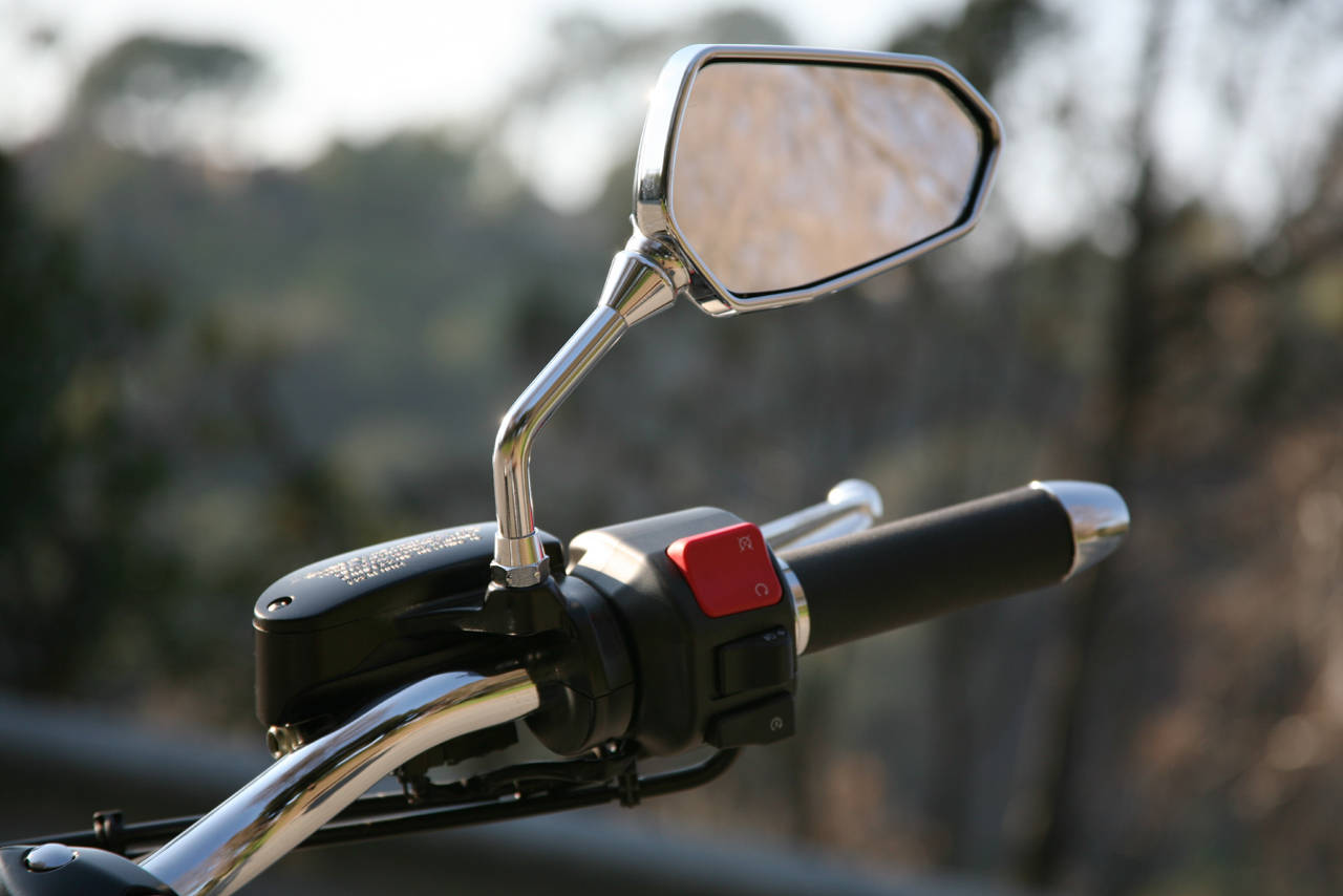 motorcycle mirror at A Guide to Motorcycle Safety
