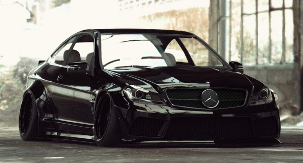 Liberty Walk Mercedes C63 Coupe 1 600x323 at Preview: Liberty Walk Mercedes C63 Coupe