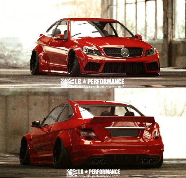 Liberty Walk Mercedes C63 Coupe 3 600x573 at Preview: Liberty Walk Mercedes C63 Coupe
