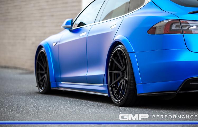 matte blue tesla model s by gmp performance