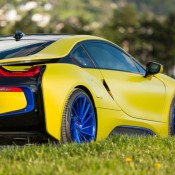 Matte Yellow BMW i8 10 175x175 at Color Therapy: Matte Yellow BMW i8 on Blue Wheels