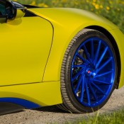 Matte Yellow BMW i8 11 175x175 at Color Therapy: Matte Yellow BMW i8 on Blue Wheels