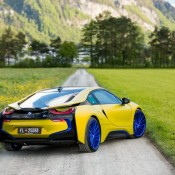 Matte Yellow BMW i8 12 175x175 Matte Yellow BMW i8 12 175x175 at Color Therapy: Matte Yellow BMW i8 on Blue Wheels