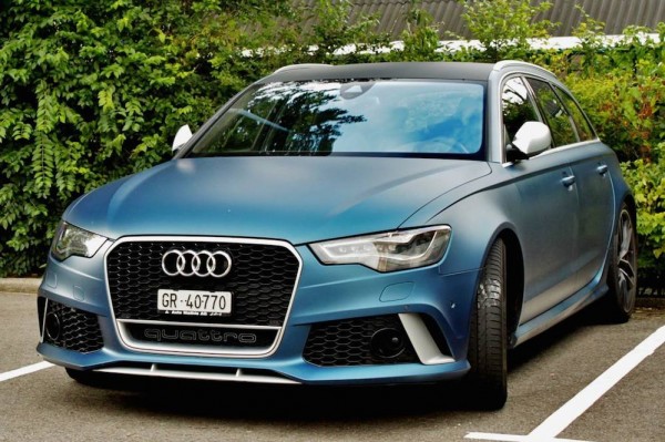 Matte blue Audi RS6 0 600x399 at Matte Blue Audi RS6 Is a Sight to Behold