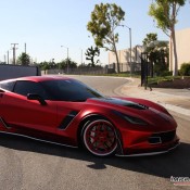 satin red corvette 11 175x175 at Custom Corvette Z06 in Satin Red Chrome