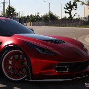 satin red corvette 12 175x175 at Custom Corvette Z06 in Satin Red Chrome