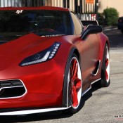 satin red corvette 2 175x175 at Custom Corvette Z06 in Satin Red Chrome