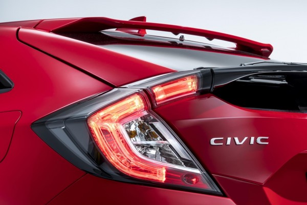 Honda Civic 5dr Rear Light Detail 600x400 at New Honda Civic Hatchback Teased for Paris Debut