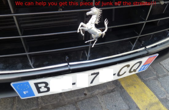 ferrari custom 550x360 at EXCLUSIVE Guy in Paris turns Ferrari into a pile of junk!