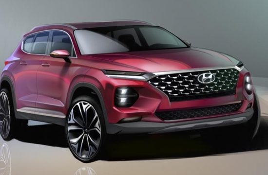 2019 Hyundai Santa Fe render1 550x360 at 2019 Hyundai Santa Fe Previewed in Official Renderings