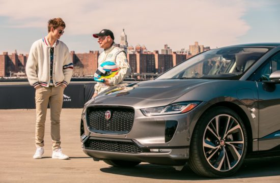 babydriverstaranselelgorttakesonthejaguarsmartconechallengemeetingdavyjones 550x360 at Baby Driver Ansel Elgort Samples Jaguar I Pace