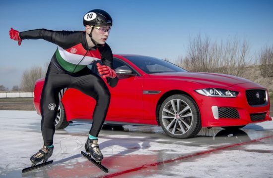Jaguar XE 300 SPORT 1 550x360 at Jaguar XE 300 SPORT Beats Olympic Gold Medalist in Ice Race