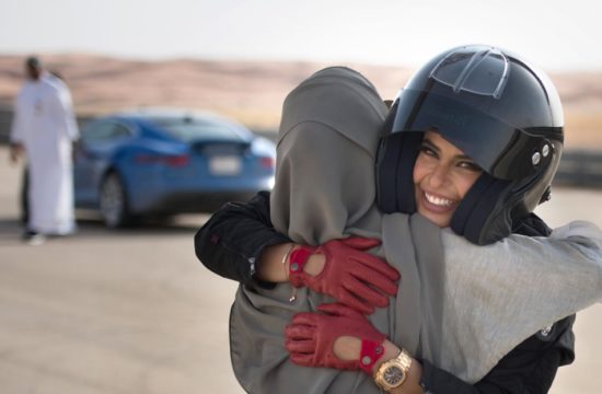 Aseel Al Hamad celebrates the end of the ban on women drivers and the launch of World Driving Day 550x360 at On the Reversal of Ban on Female Drivers in Saudi Arabia