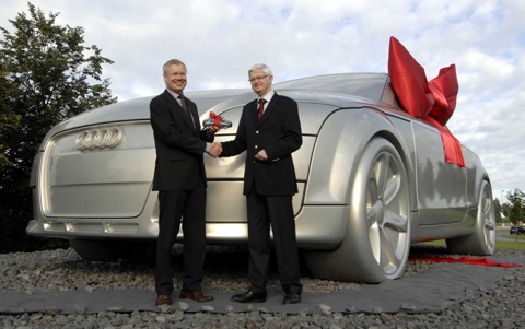 audi tt metal at Audi marks 100th anniversary with a giant TT!