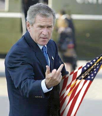 bush finger flip at GM and Chrysler Bailout Approved   GOD Bless Bush!