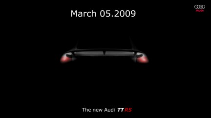 aud tt rs teaser at 2009 Audi TT RS first teaser image