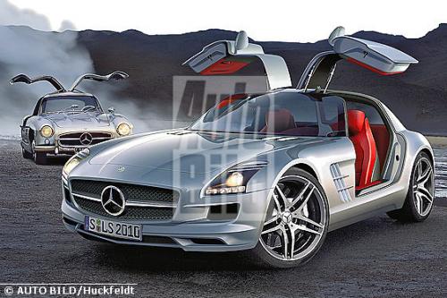 sls rendering 1 at Mercedes SLS Gullwing renderings & technical data