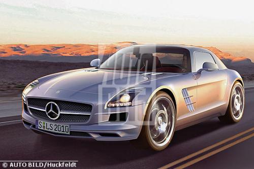 sls rendering 2 at Mercedes SLS Gullwing renderings & technical data