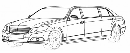 eclass limo sketch 2 at Mercedes Benz E Class stretch limo sketches